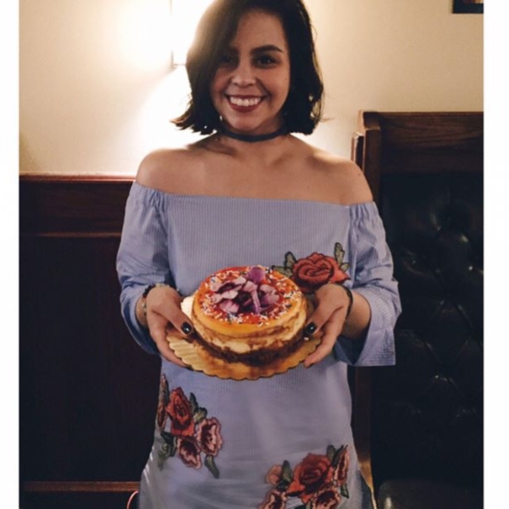 Strapless shift dress with floral decal details